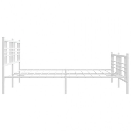 Sengeramme med sengegavl og fodgærde 200 x 200 cm - hvid