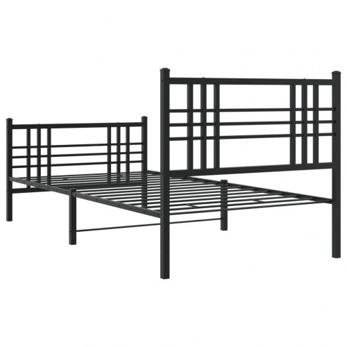 Sengeramme med sengegavl og fodgærde 100 x 200 cm - sort