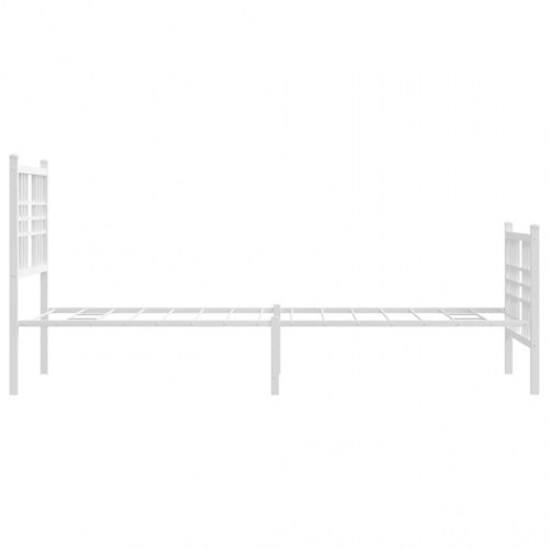 Sengeramme med sengegavl og fodgærde 80 x 200 cm - hvid