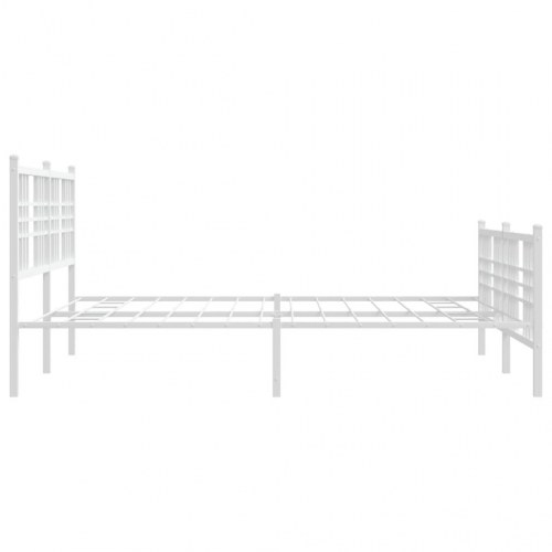 Sengeramme med sengegavl og fodgærde 160x200 cm metal hvid