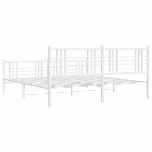 Sengeramme med sengegavl og fodgærde 183 x 213 cm - hvid