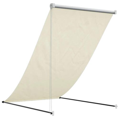 Markise 150x150 cm sammenrullelig stof og stål cremefarvet