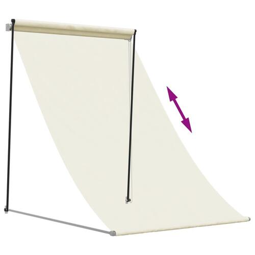 Markise 150x150 cm sammenrullelig stof og stål cremefarvet