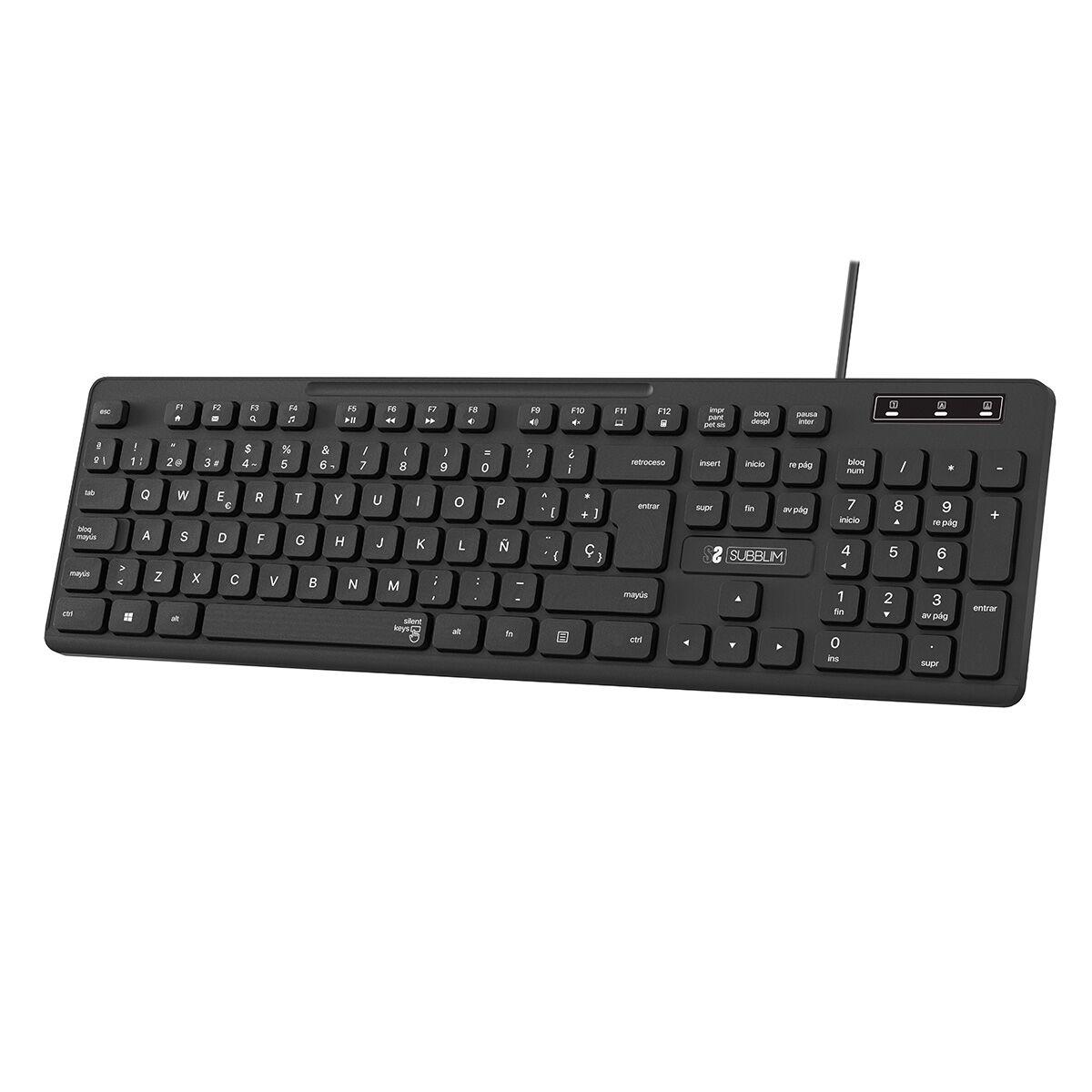 Numerisk Tastatur Subblim Subkbc 0ssk50 Sort Spansk Qwerty Qwerty