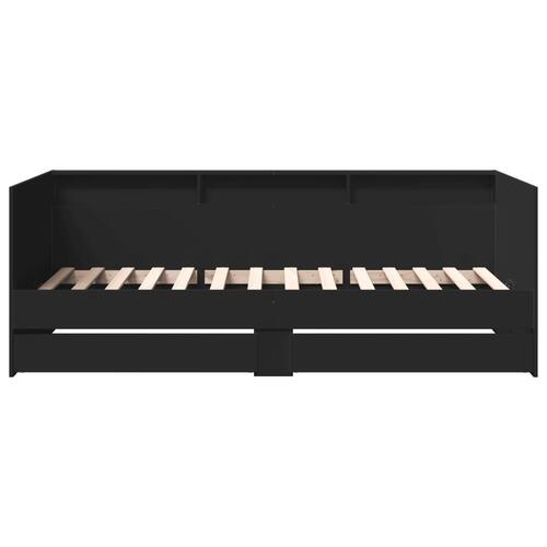 Daybed med skuffer 90x200 cm konstrueret træ sort