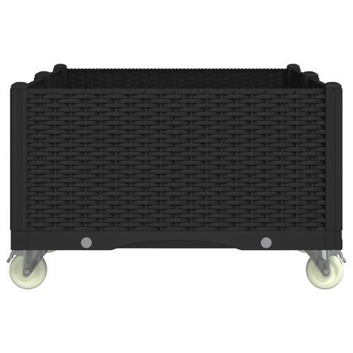 Plantekasse med hjul 100x80x54 cm PP sort
