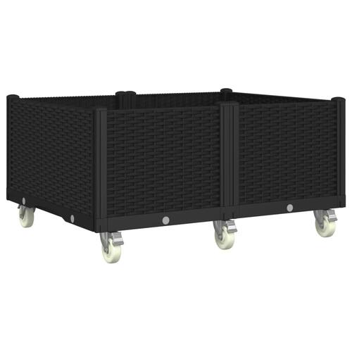 Plantekasse med hjul 100x80x54 cm PP sort