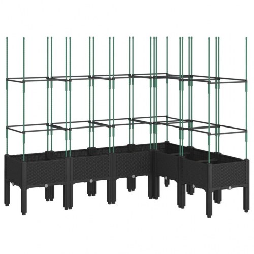 Plantekasse med espalier 160x120x142,5 cm PP sort