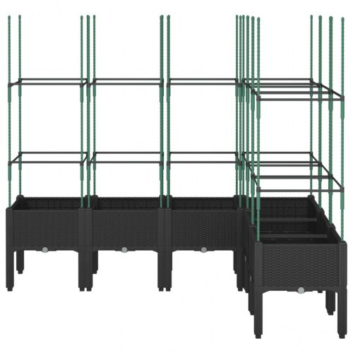 Plantekasse med espalier 160x120x142,5 cm PP sort