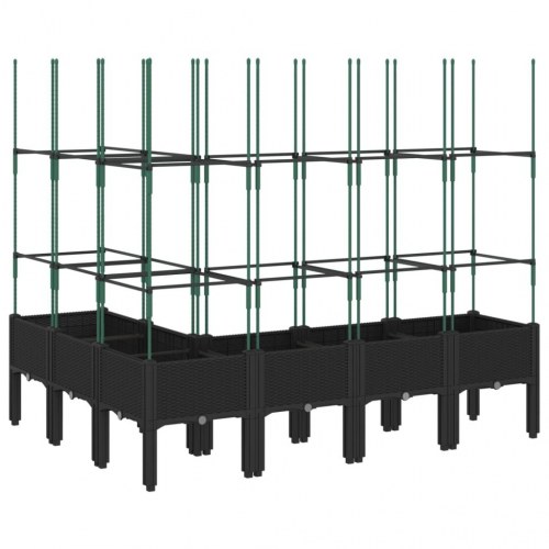 Plantekasse med espalier 160x120x142,5 cm PP sort