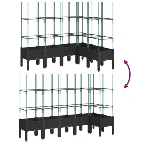Plantekasse med espalier 160x120x142,5 cm PP sort