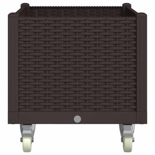 Plantekasse med hjul 80x50x54 cm PP brun