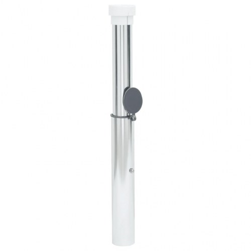 Nedgravet parasolholder 40-50 mm i anodiseret aluminium - sølvfarvet