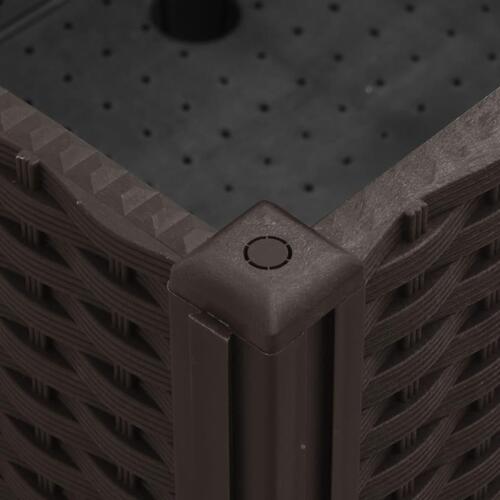 Plantekasse med hjul 100x80x54 cm PP brun