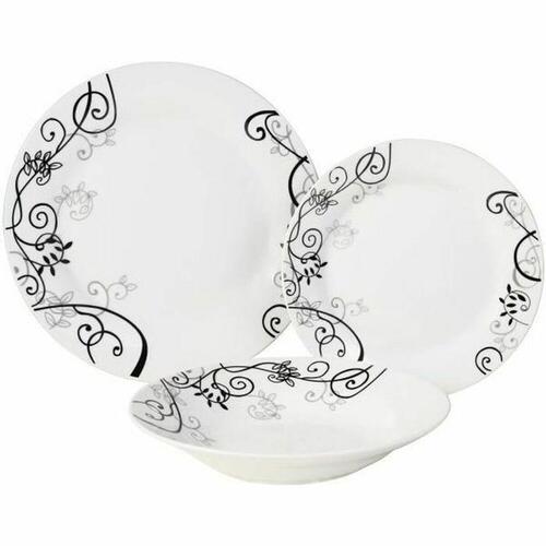 Kinesisk porcelæn Hvid Barroco 18 Dele