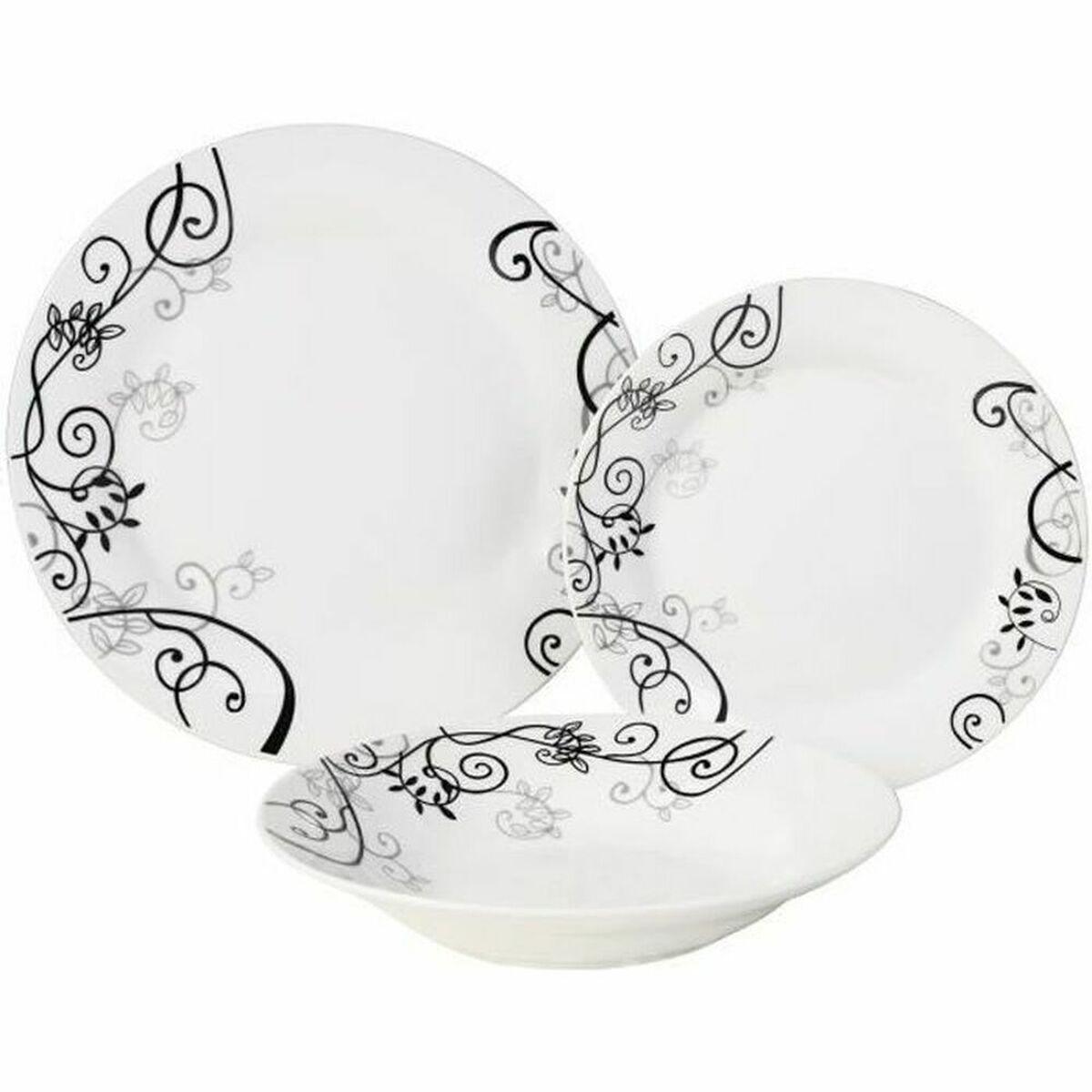 Kinesisk porcelæn Hvid Barroco 18 Dele