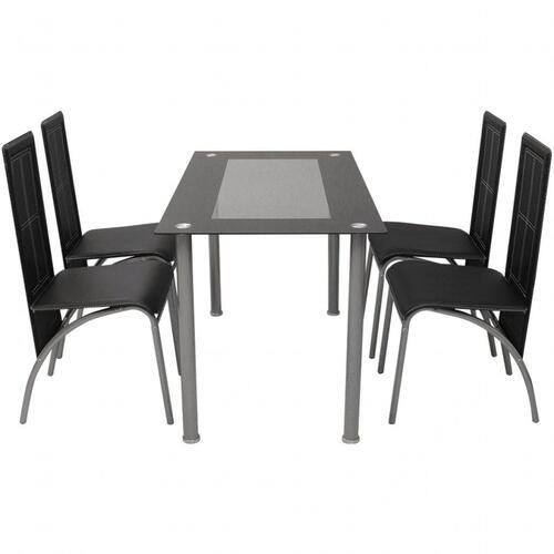 Spisebordssæt i 5 dele sort