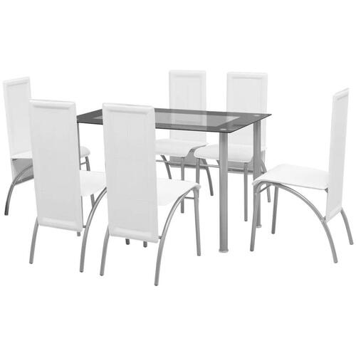 Spisebordssæt i 7 dele hvid