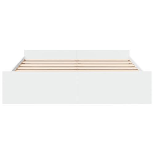 Sengeramme med skuffer 180x200 cm konstrueret træ hvid