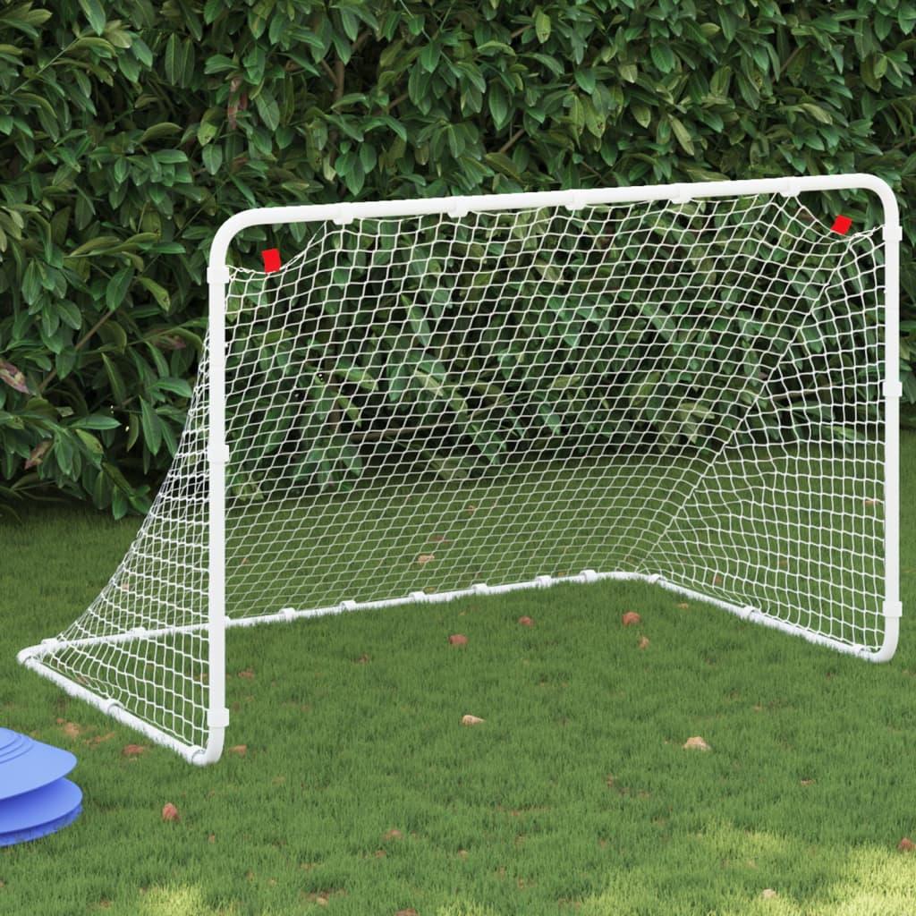 Fodboldmål 122x81x81 Stål Hvid