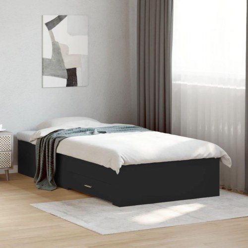 Sengeramme med 2 skuffer 75 x 190 cm - sort