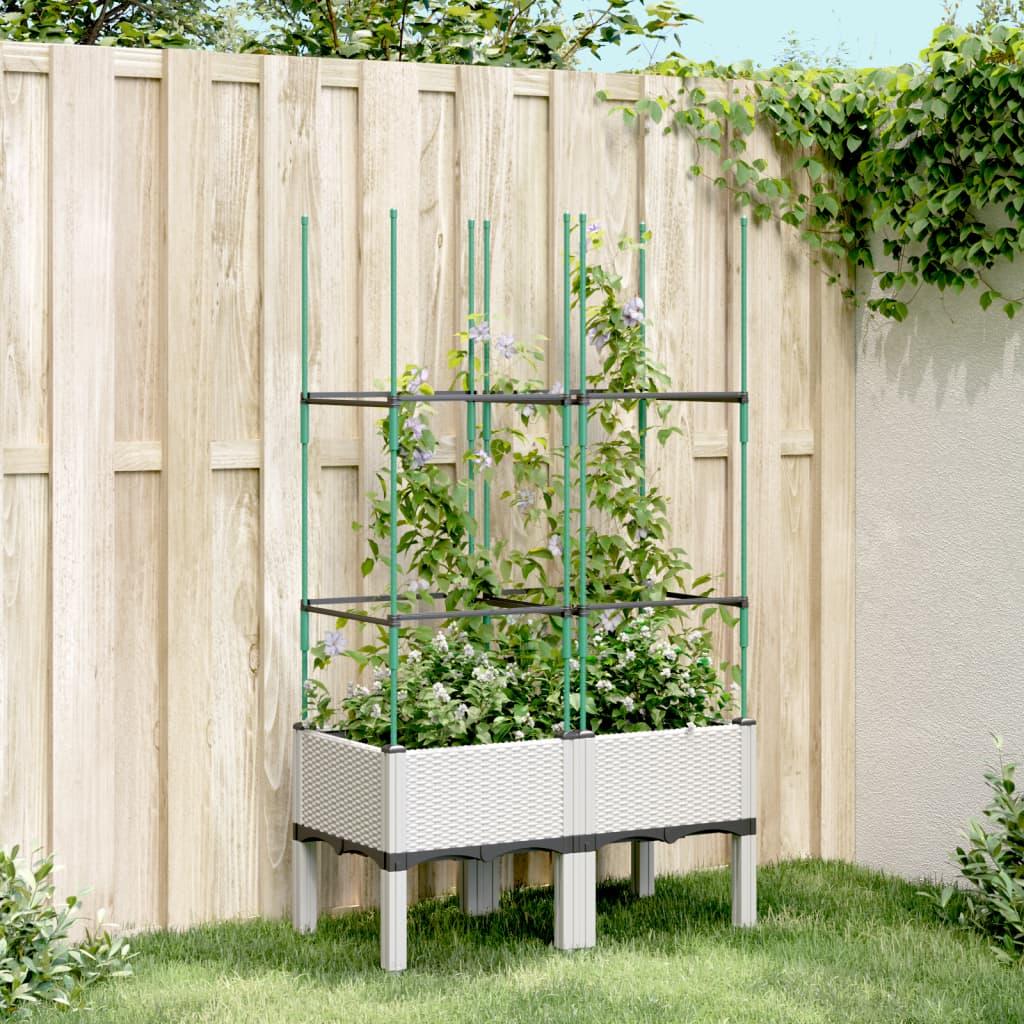 Plantekasse med espalier 80x40x142,5 cm PP hvid billede