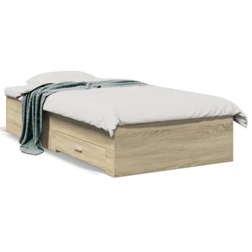 Sengeramme med 2 skuffer 75 x 190 cm - sonoma-eg