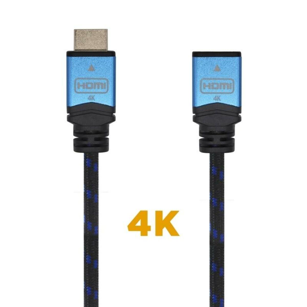 HDMI-kabel Aisens A120-0453 Sort Sort/Blå 2 m Forlængerledning