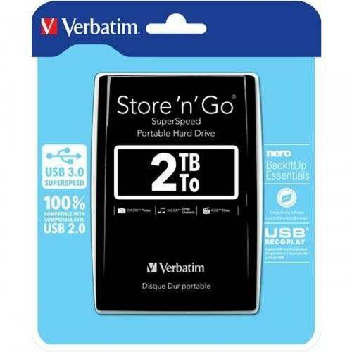 Verbatim Store ‘n’ Go ekstern harddisk 2 TB (2,5”, USB 3.0)