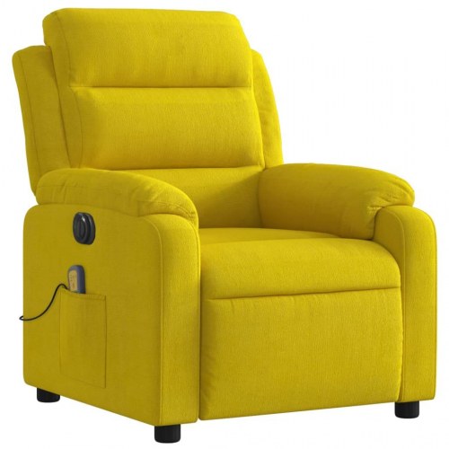 Eldreven massagestol i velour gul