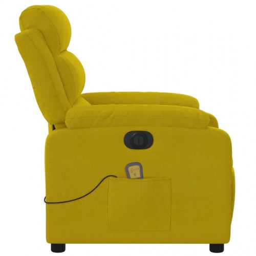Eldreven massagestol i velour gul