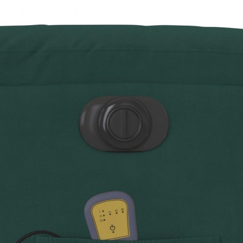 Massagestol med løftefunktion i velour - mørkegrøn