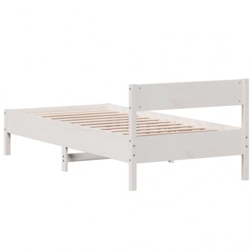 Sengeramme 100x200 cm i massivt fyrretræ - hvid