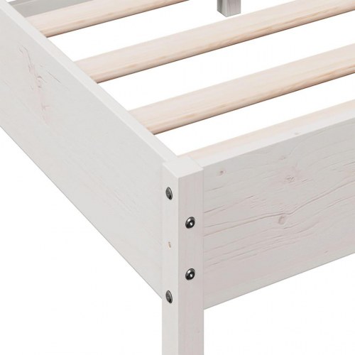 Sengeramme 100x200 cm i massivt fyrretræ - hvid