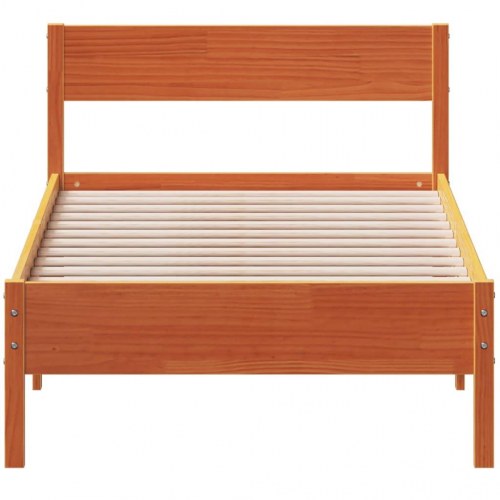Sengeramme 90 x 200 cm i massivt fyrretræ - gyldenbrun