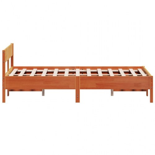 Sengeramme med lameller 135 x 190 cm - gyldenbrun