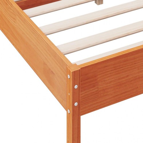 Sengeramme med lameller 135 x 190 cm - gyldenbrun