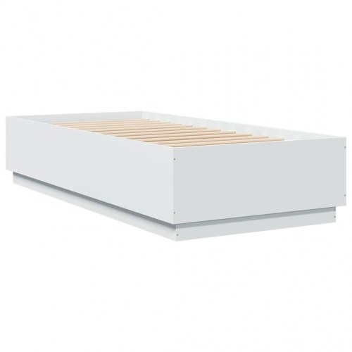 Sengeramme 100 x 200 cm i konstrueret træ - hvid