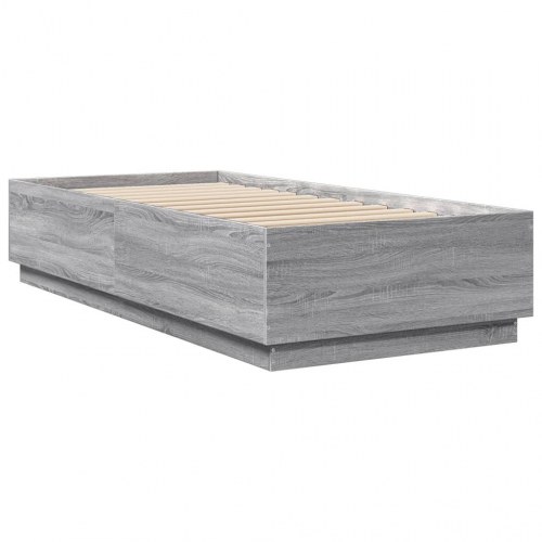 Sengeramme 100 x 200 cm i konstrueret træ - grå sonoma-eg