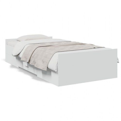 Sengeramme med skuffer 90 x 190 cm - hvid