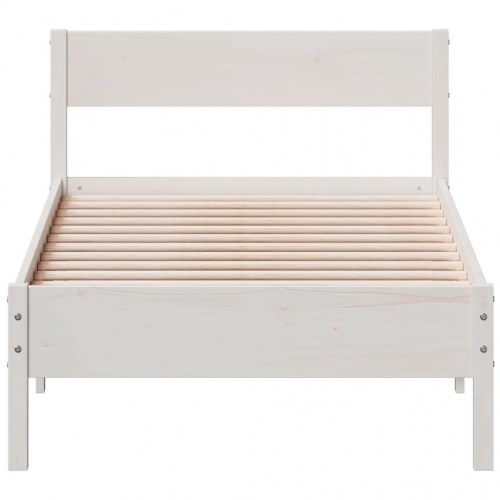 Sengeramme uden madras i massivt fyrretræ 90 x 200 cm - hvid