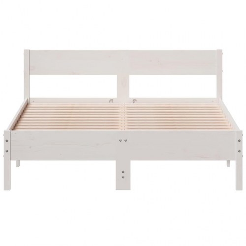 Sengeramme uden madras 120 x 190 cm i massivt fyrretræ - hvid
