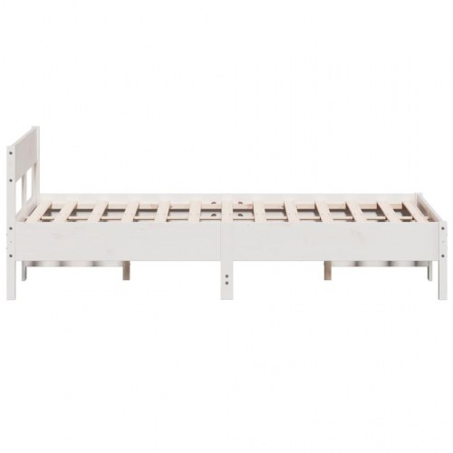 Sengeramme uden madras 120 x 190 cm i massivt fyrretræ - hvid