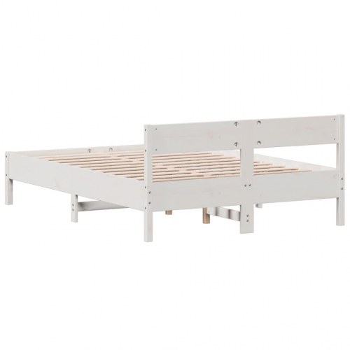 Sengeramme uden madras 120 x 190 cm i massivt fyrretræ - hvid