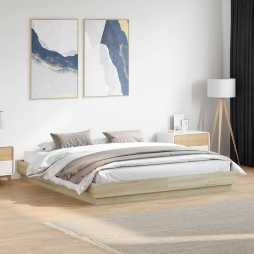 Sengestel 180 x 200 cm med lameller - sonoma-eg
