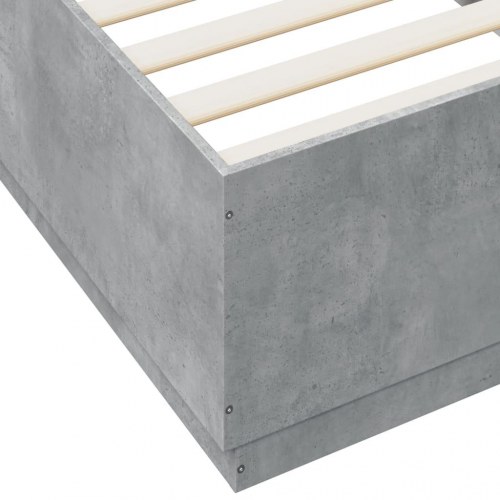Sengeramme 100 x 200 cm i konstrueret træ - betongrå