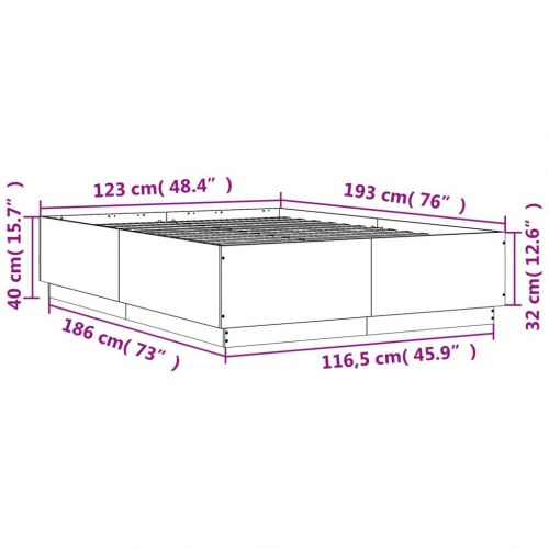 Sengestel 120x190 cm konstrueret træ hvid