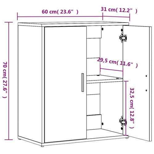 Skænk 60x31x70 cm konstrueret træ hvid