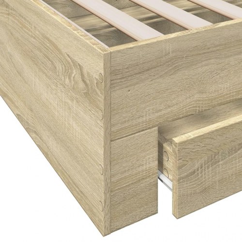 Sengeramme med 4 skuffer 150 x 200 cm - sonoma-eg