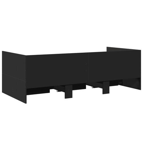 Daybed med skuffer 90x190 cm konstrueret træ sort